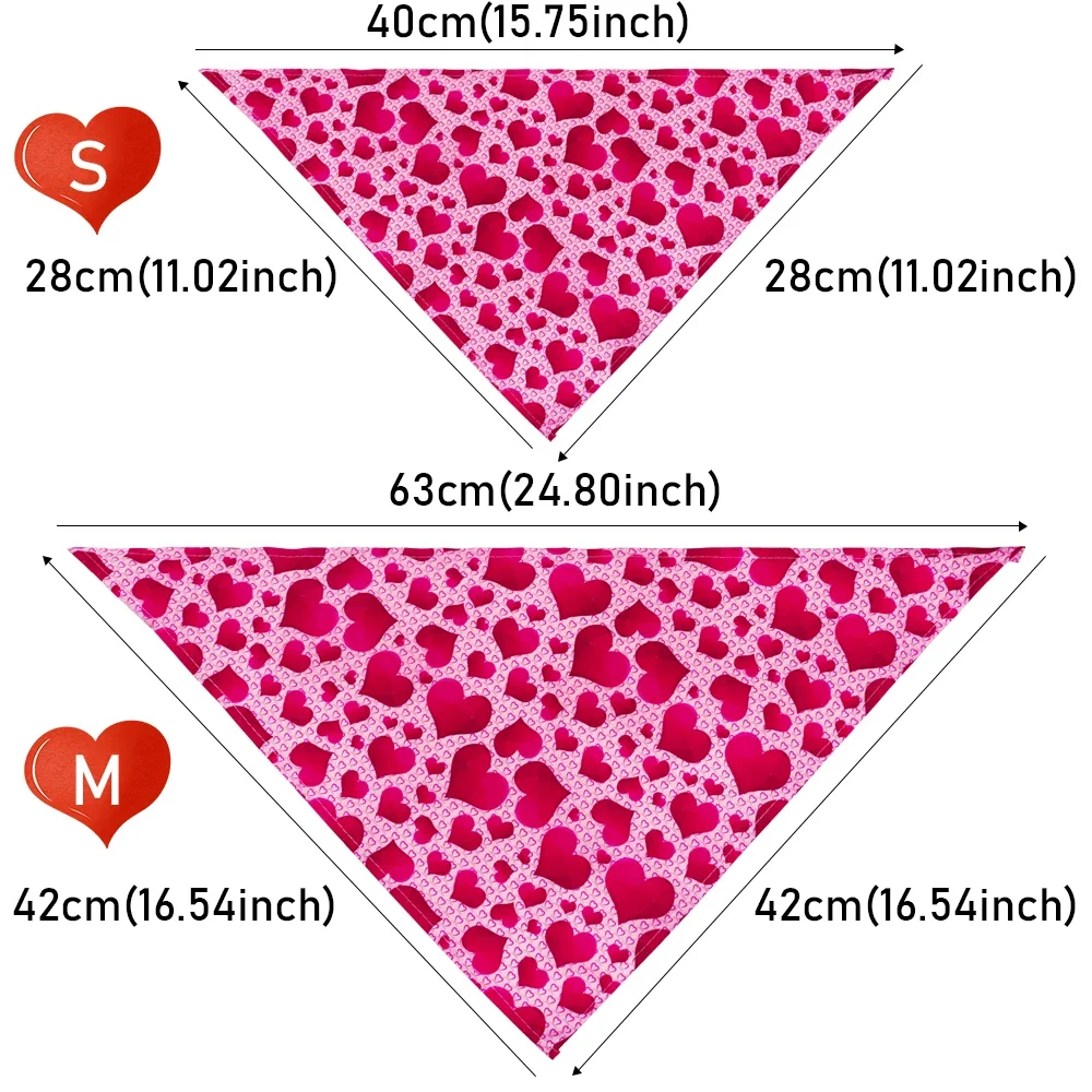 30pcs Dog Bandana Valentine\'s Day Pet Supplies Love Pet Dog Bandanas Scarf  Dog Accessories Polyester Small Dog Puppy Bandana