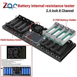 8 Channel 18650 Battery Capacity Internal Resistance Tester DC 5V 10A Automatic Charging and Discharging Module 2.4 Inch Screen