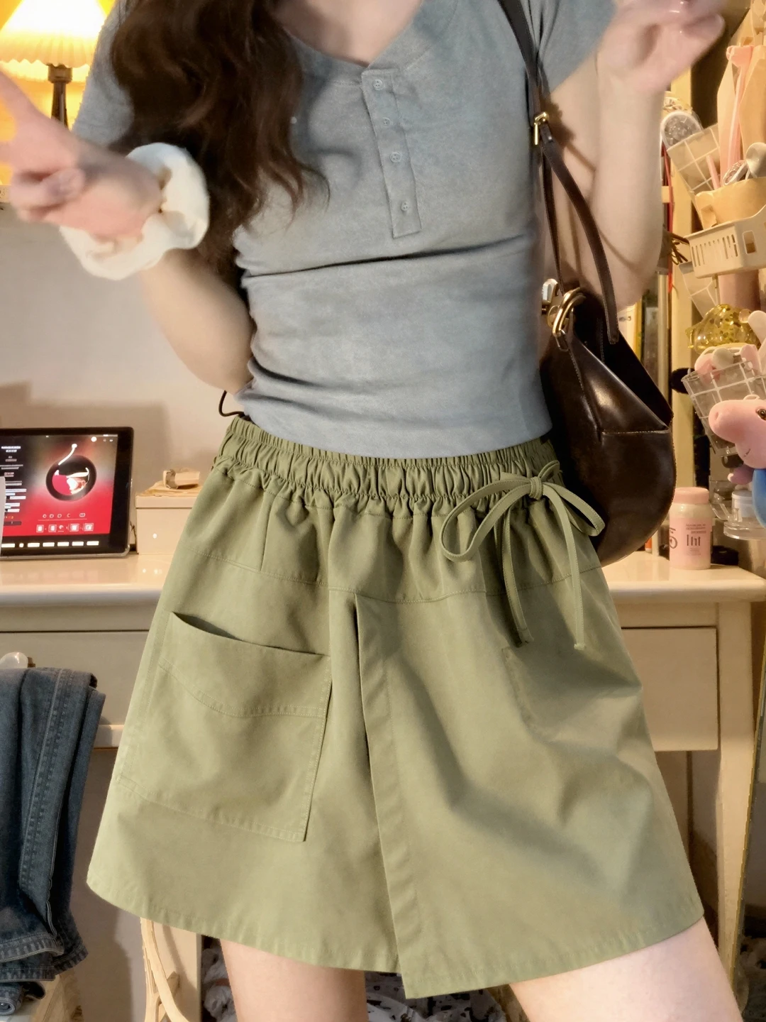 

High Waist Loose Casual Work Skirt Pants Women's Summer Thin New plus Size Five-Quarter Short Pants Comfortable Slimming