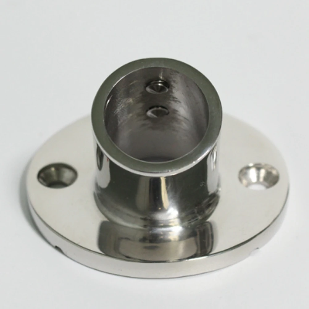 Marine Stainless Steel 60 Degree 22Mm 7/8 Inch Tube Round Base Hand Rail Railing Fitting Rowing Yachts Accessories-A14Z