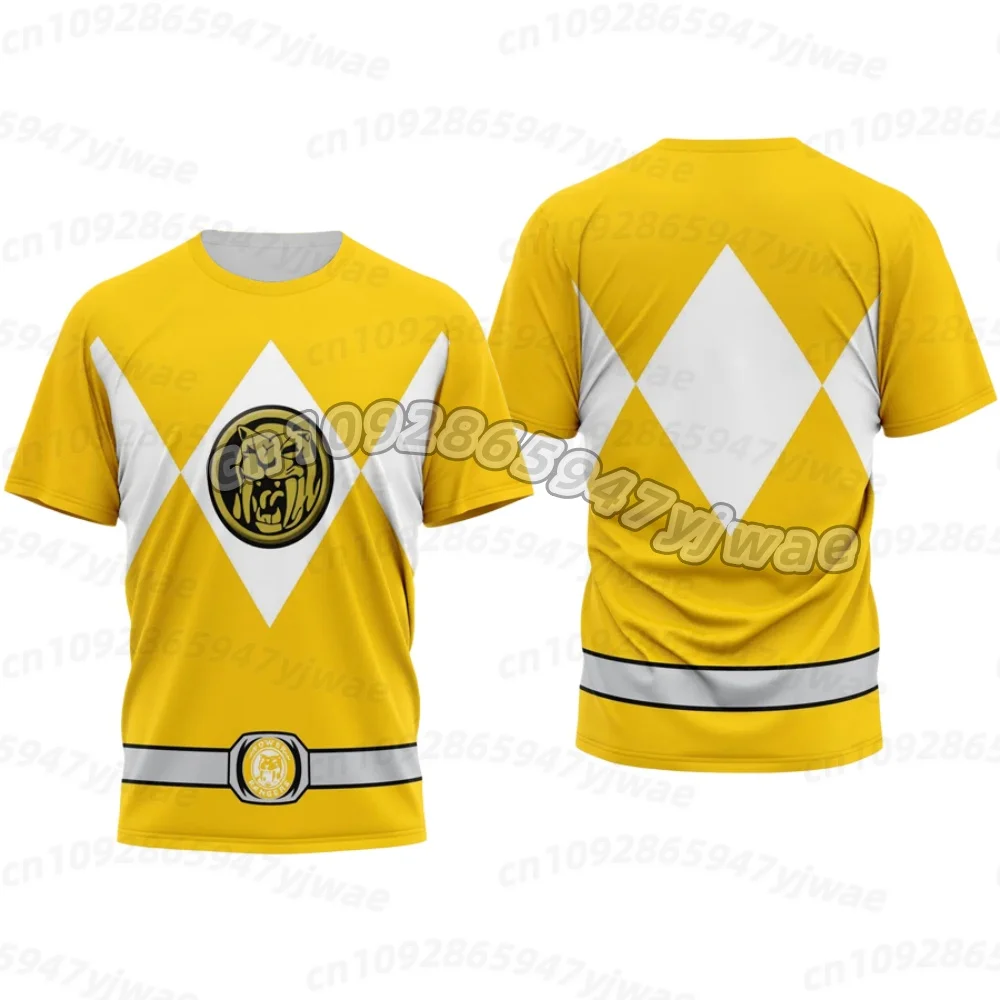 26 Power &Rangers Dinosaur Totem Nostalgisches T-Shirt für Sport und Fitness, lockere, große Größe, kurzärmliges T-Shirt für Erwachsene und Kinder – Detail 12