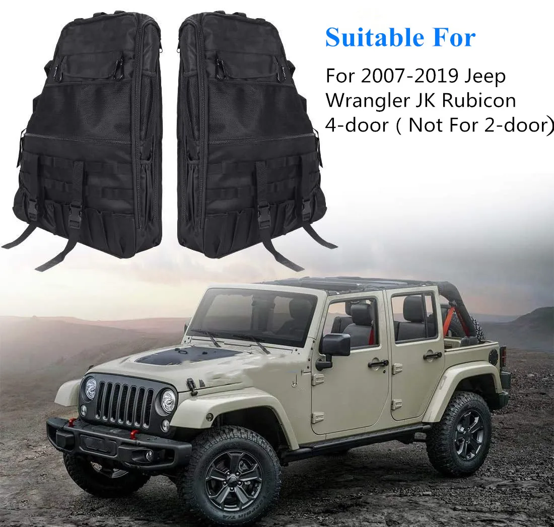 Roll Bar Storage Bag Multi-Pockets Organizers Cargo Bag Saddlebag For Jeep Wrangler JK Rubicon 4-Door 2007-2019 JL JK JKU