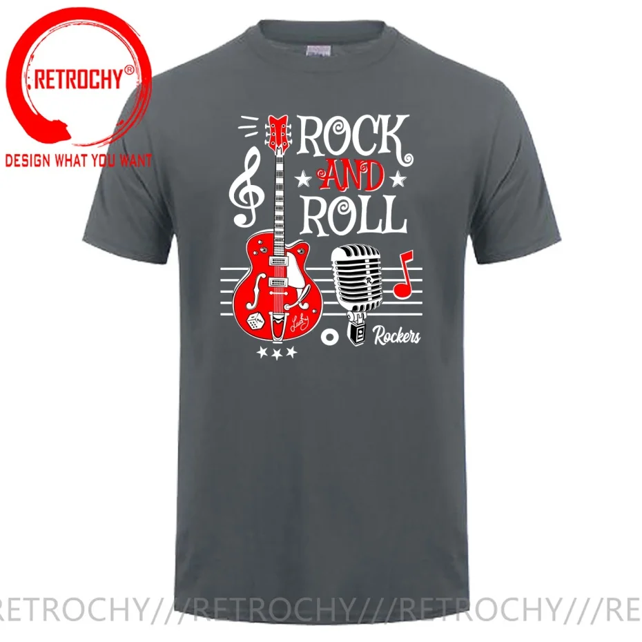 Rock And Roll Guitar Rock And Roll Guitar T Shirt Men Fashion Trendy Casual Clothing Stylish Tops Tee Shirt Leisure Tshirt Men's