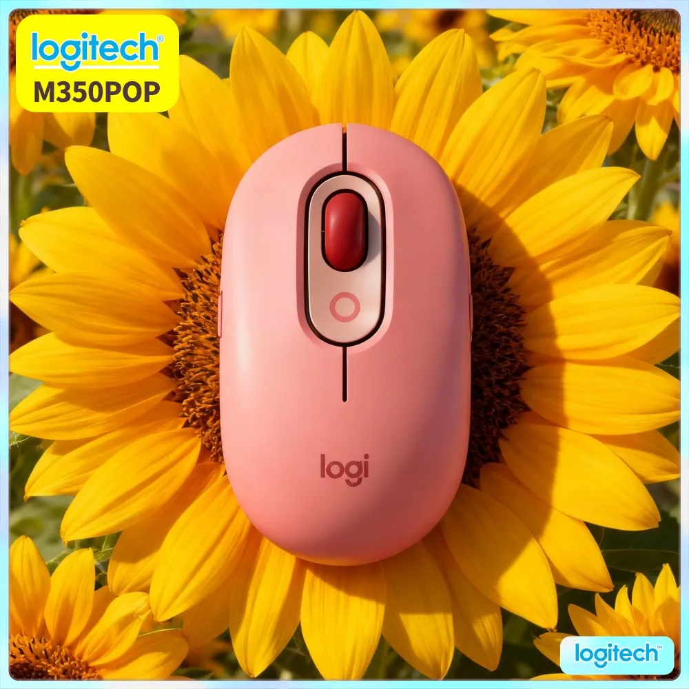 Logitech M350 POP Pebble Mouse Optical Tracking 1000 DPI USB Nano Receiver Magnetic Storage For Home Office Study Use
