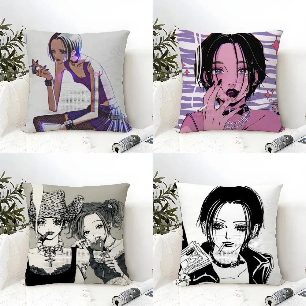 New Arrival N-Nana Anime Cushion Cover Eco Linen Pillow Case Double-Sided Print Breathable Durable Zipper Home Decor Gift