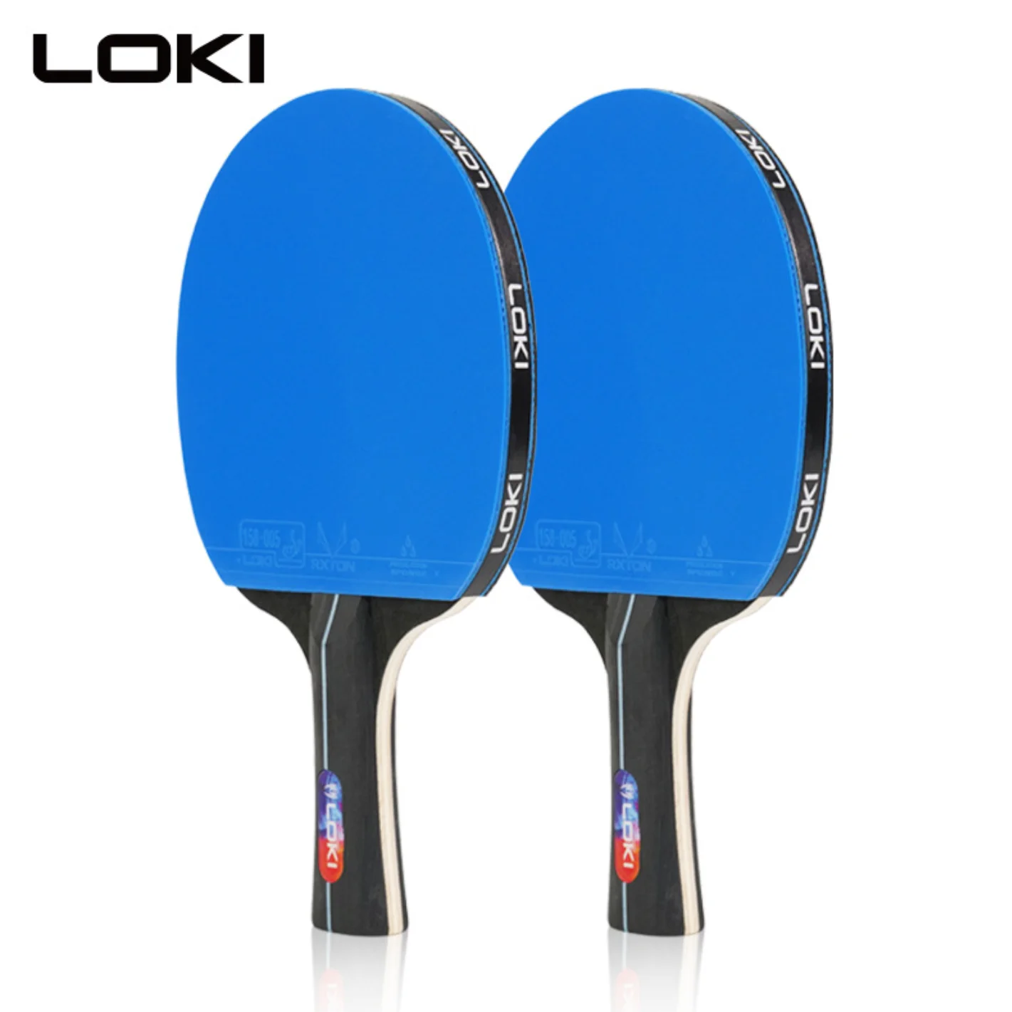 LOKI K5000 FL Raquete de tênis de mesa longa para entretenimento doméstico Raquetes de pingue-pongue com borracha de pingue-pongue de cor azul