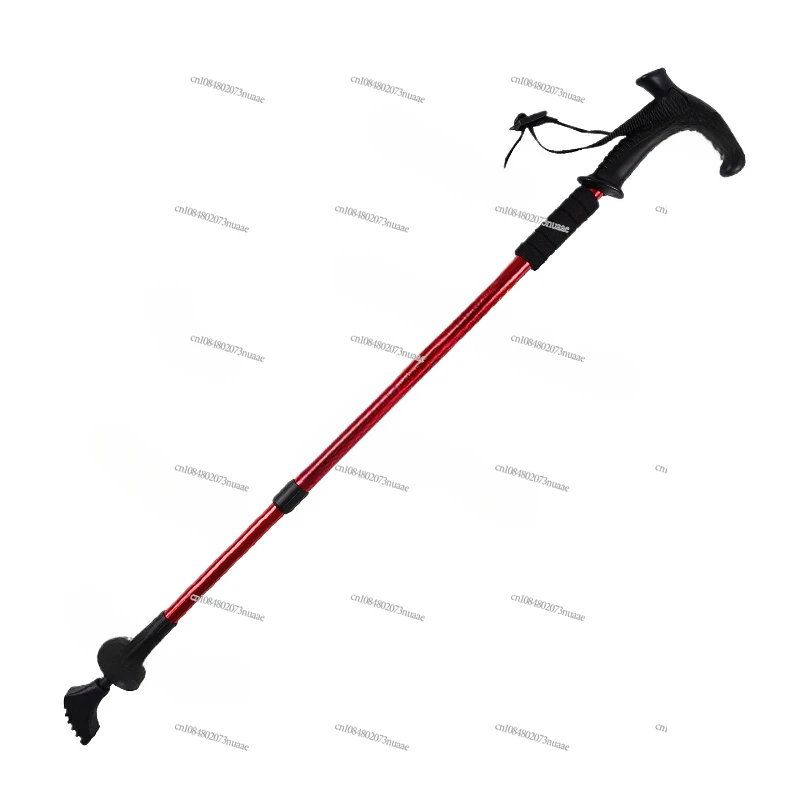 Product Three-Section Curved Handle Aluminum Alloy Alpenstock Walking Stick Walking Stick