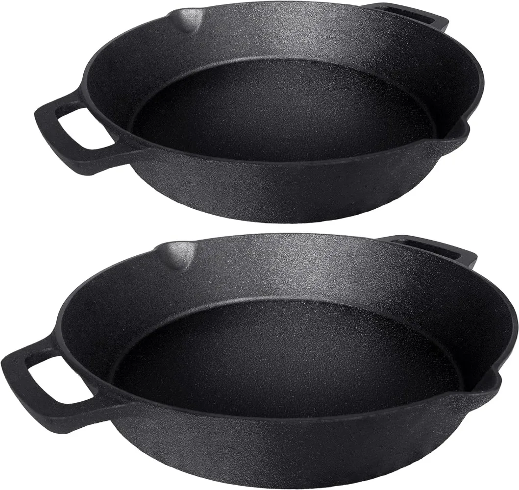 

Cast Iron 2-Piece Set 10" and 12" Double Cast Iron Skillet