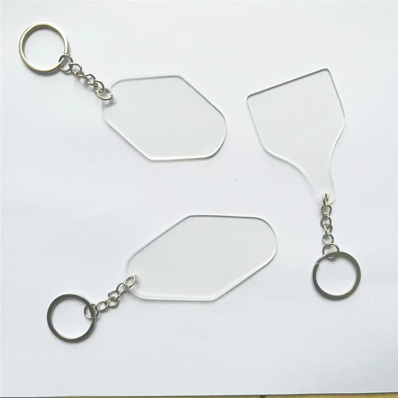 

SYW-90PCS DIY Transparent Acrylic Keychain Pendant Decoration Set Blank Acrylic Picture Keychain Gift
