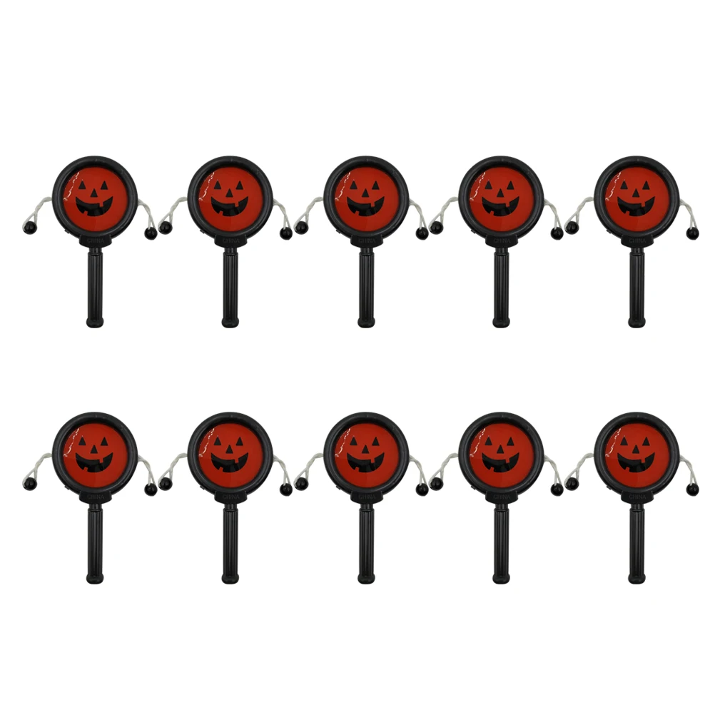10 Pcs Drum Halloween Shaking Musical Instrument Toys Bright Colors Portable Musical Instrument Toys Gift