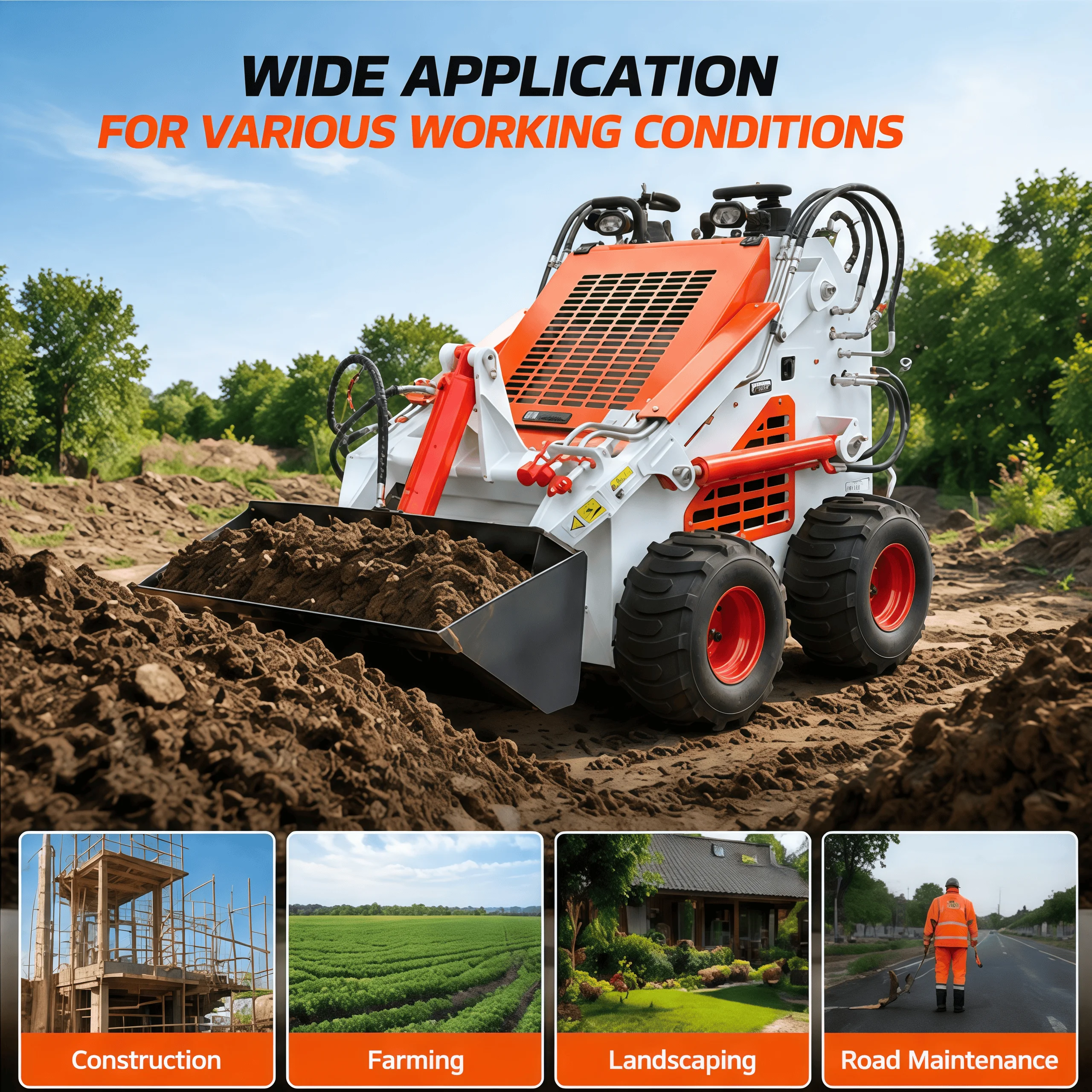 Customizable Product Skid Steer Loader Compact Power Easy Operation Strong Performance for Construction Farm Use Fast Handling