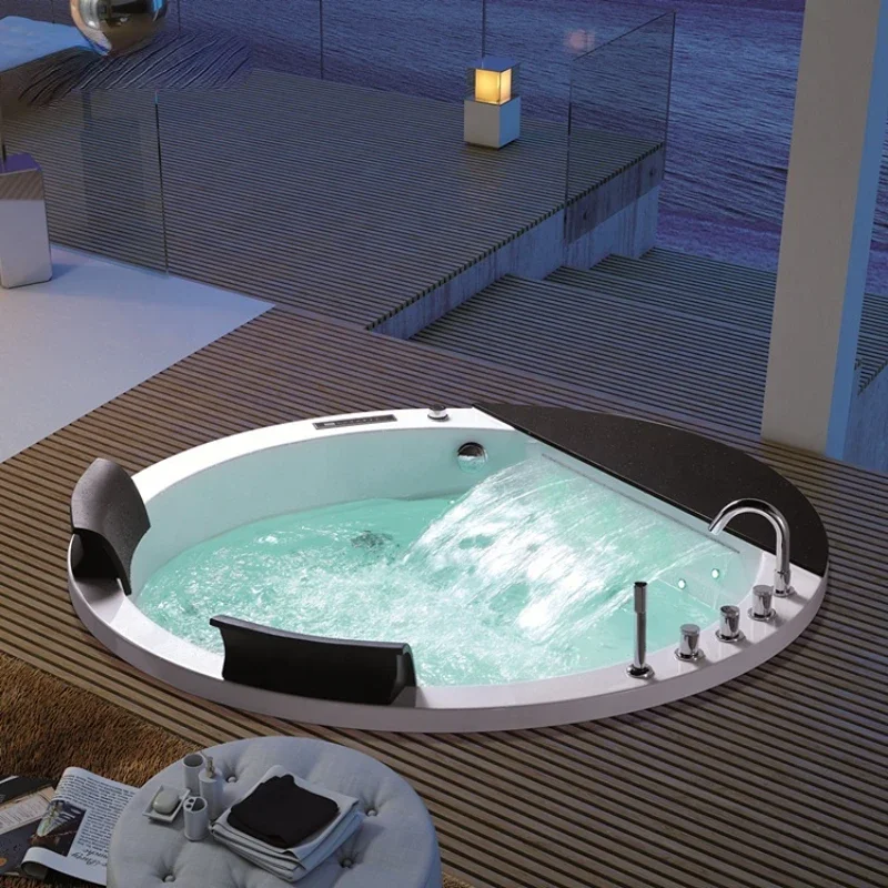 

embedded water hydromassage tubs indoor spa acrylic build in bathtub massage round drop-in whirlpool bathtubs