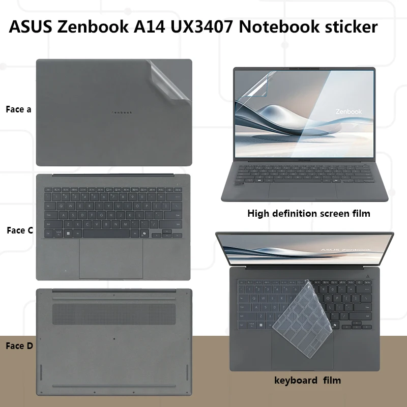 For Asus zenbook A14 UX3407QA fuselage film UX5606 UM5606 notebook shell beauty protection film UX5404 skin pre-cut vinyl decal