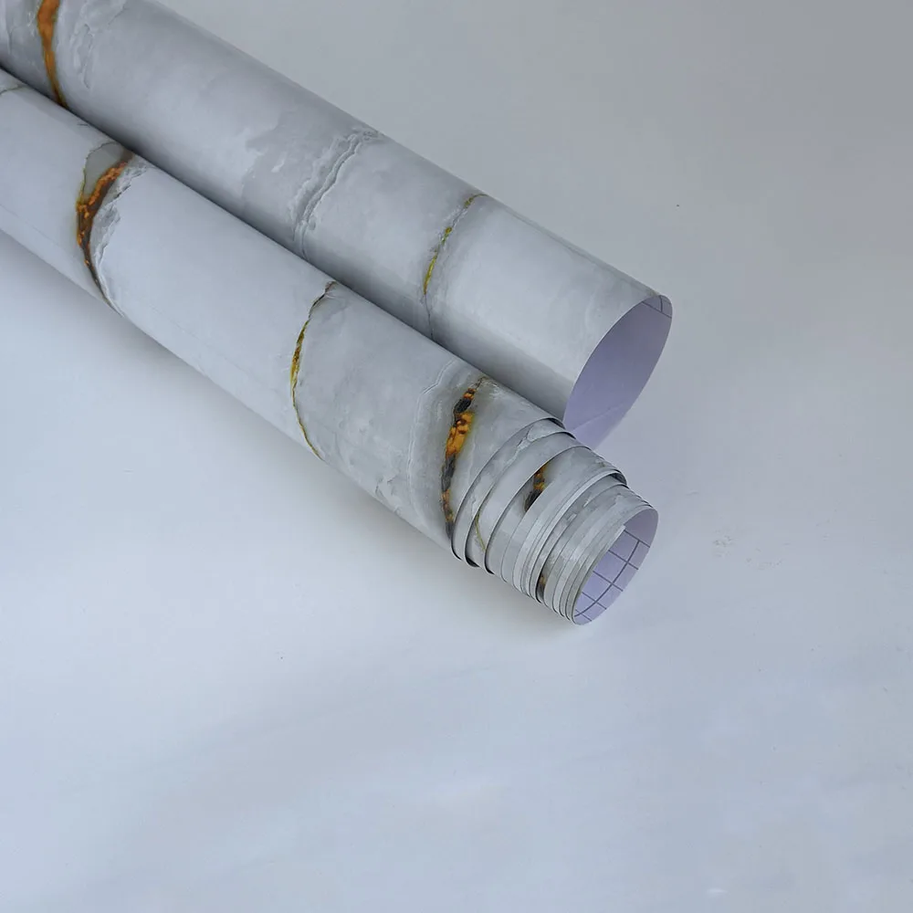 Light Grey Gold Vein Marble Peel & Stick Contact Paper Self Adhesive waterproof oil proof  Wallpaper Cabinet Countertop Decor