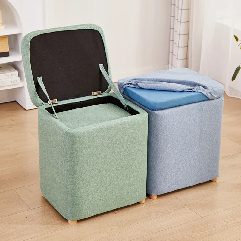 Wooden Multifunctional Storage Stool Home Sitting Cabinet Entryway Makeup Bench Living Room Coffee Table Organizer