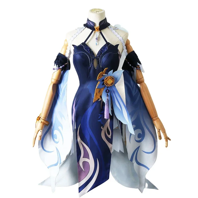 Ningguang Cosplay Dress Game Impact Ningguang Cosplay Costume Ning Guang Dress Wig Halloween Carnival Costumes for Women