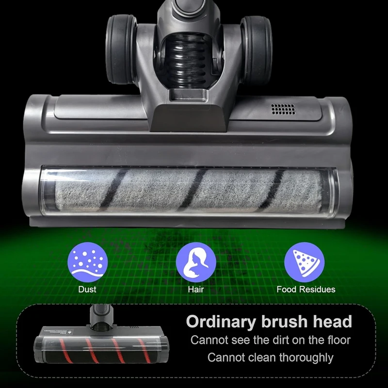 Tête de brosse à rouleau souple avec lumières LED pour sol en bois dur, aspirateur Dyson V10 Slim V12, accessoire Dream