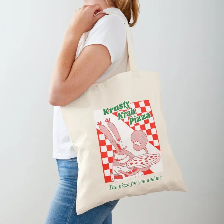 

Women Men Krusty Krab Pizza Awesome For Movie Fan Tote Bag shopper bag woman tote bag men shopper bags canvas bags