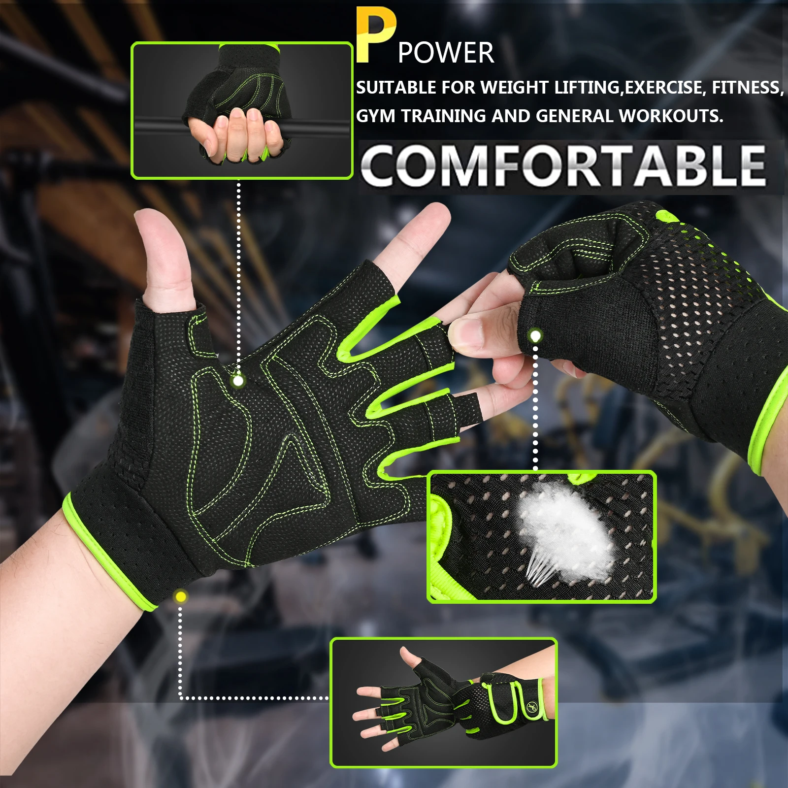 Gym Gloves for Men Women Weight Lifting Fitness Gloves Bodybuilding Training Workout Sport Exercise Gloves Spinning Bike Cycling