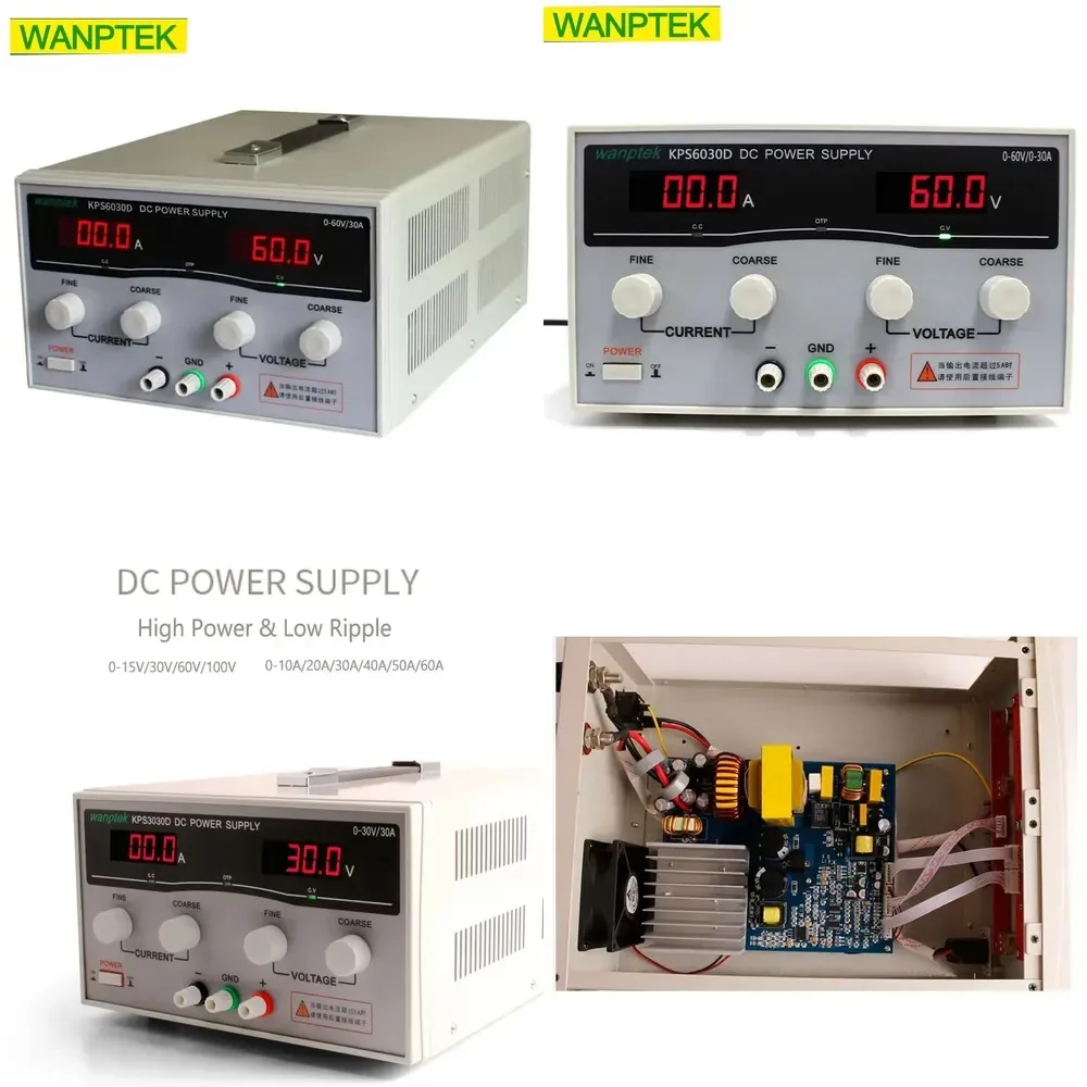 

Hot Sale KPS6030D 1200W Adjustable High Power Switching DC Power Supply 0-60V 0-30A Input AC220
