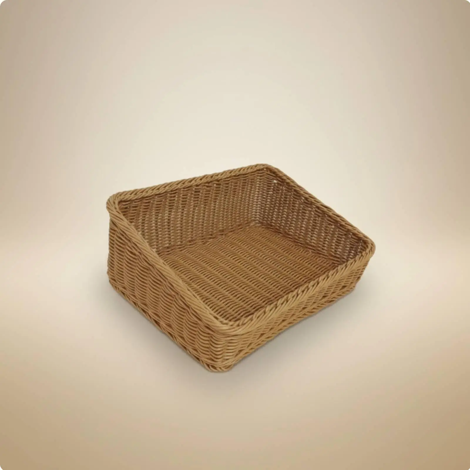 Woven Storage Basket Multi Use Plastic Organizer Basket Wicker Style Display Bin for Bakery Kitchen Bathroom