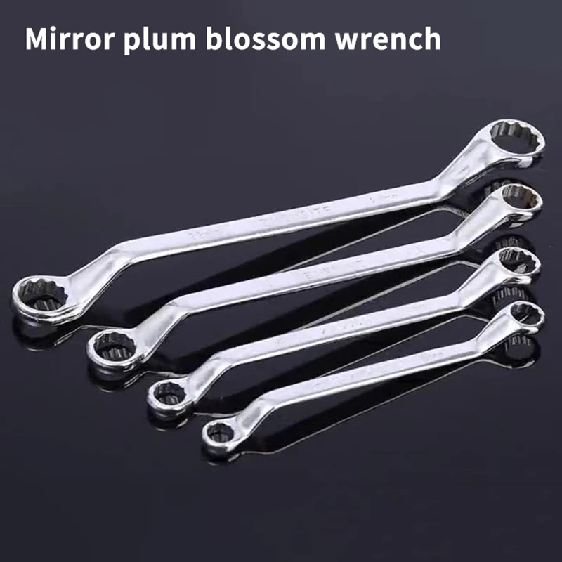 Double-Head Plum Wrench Set Extended Two-in-One Design Mirror Polished Chrome Internal Hex Perfect For Auto Repair