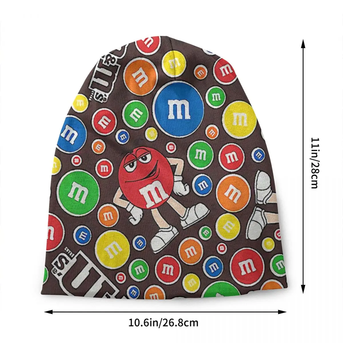 Funny M&M's Chocolate Collage Bonnet Hat Knitted Hats Men Women Hip Hop Unisex Adult Warm Winter Beanies Cap