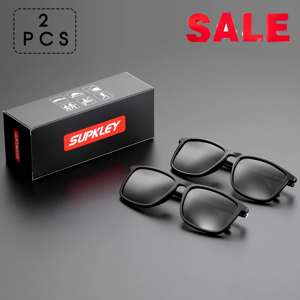 Supkley sport sonnenbrille für männer polarisiert bequem tragen quadratische sonnenbrille männliche leichte brillen accessoire mit origina 4