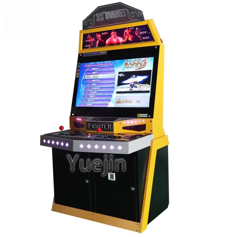 

Боевой аркадный автомат для двух игроков, толкатель для монет, оборудование для парковки в помещении, металлический шкаф, игровая центральная консоль, защита от консоли