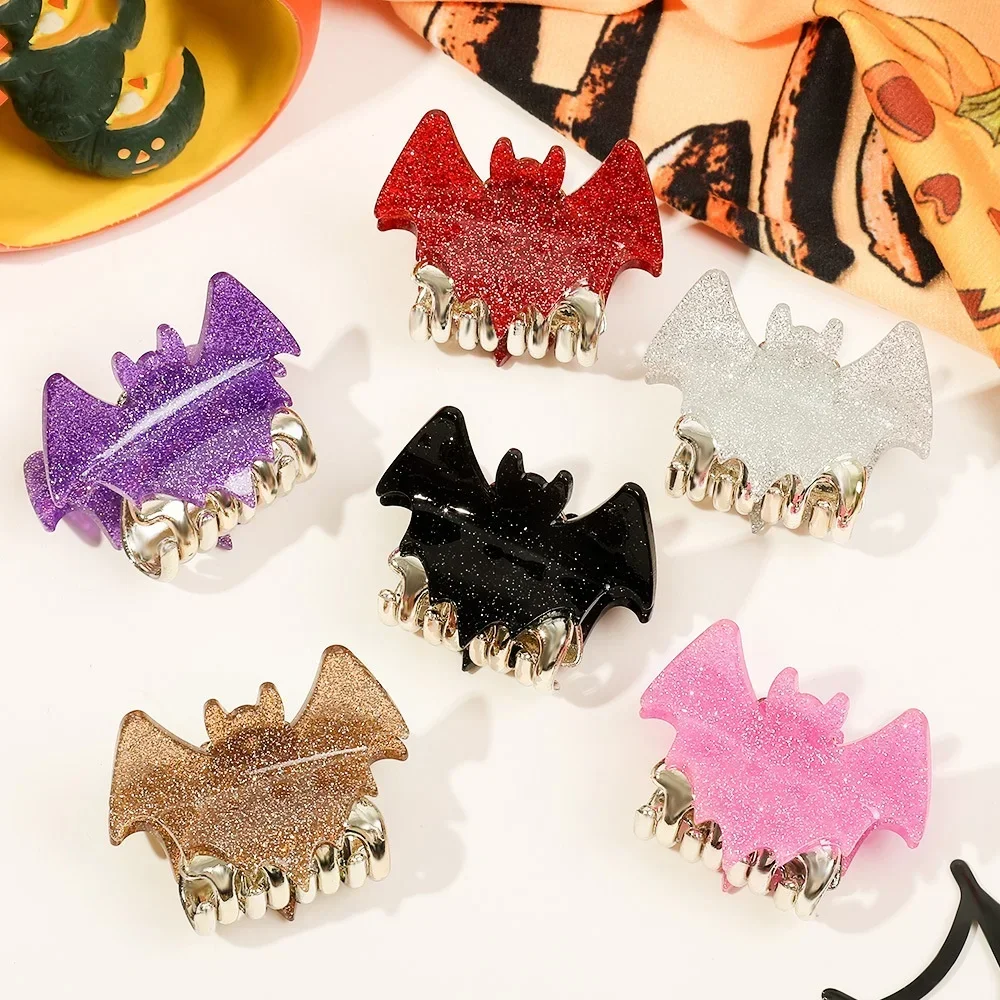 8cm Halloween Bat Lady Hair Clip Festive Personality Funny Back of Head Hair Clip Shark Clip Cute Fashion Hair Accessory