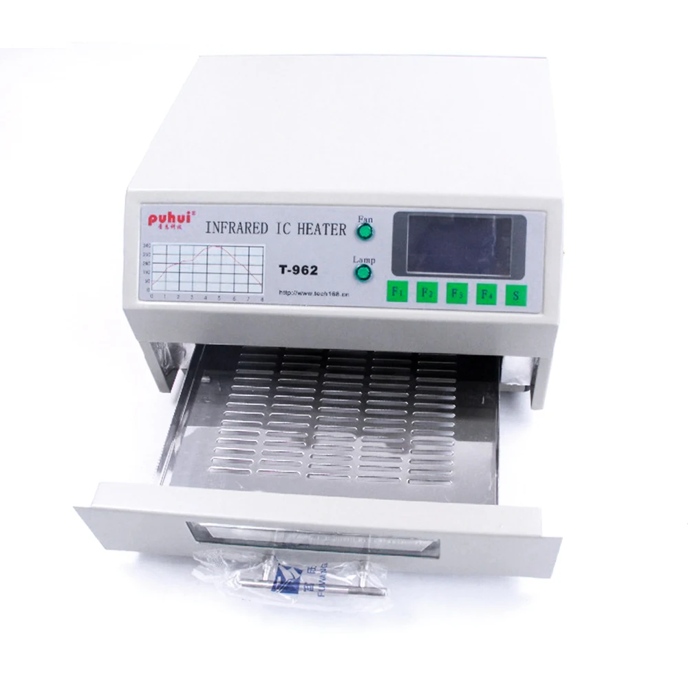 T-962 Desktop Reflow Oven inframerah IC pemanas mesin solder 800W 180x235mm T962 untuk BGA SMD SMT pengerjaan ulang