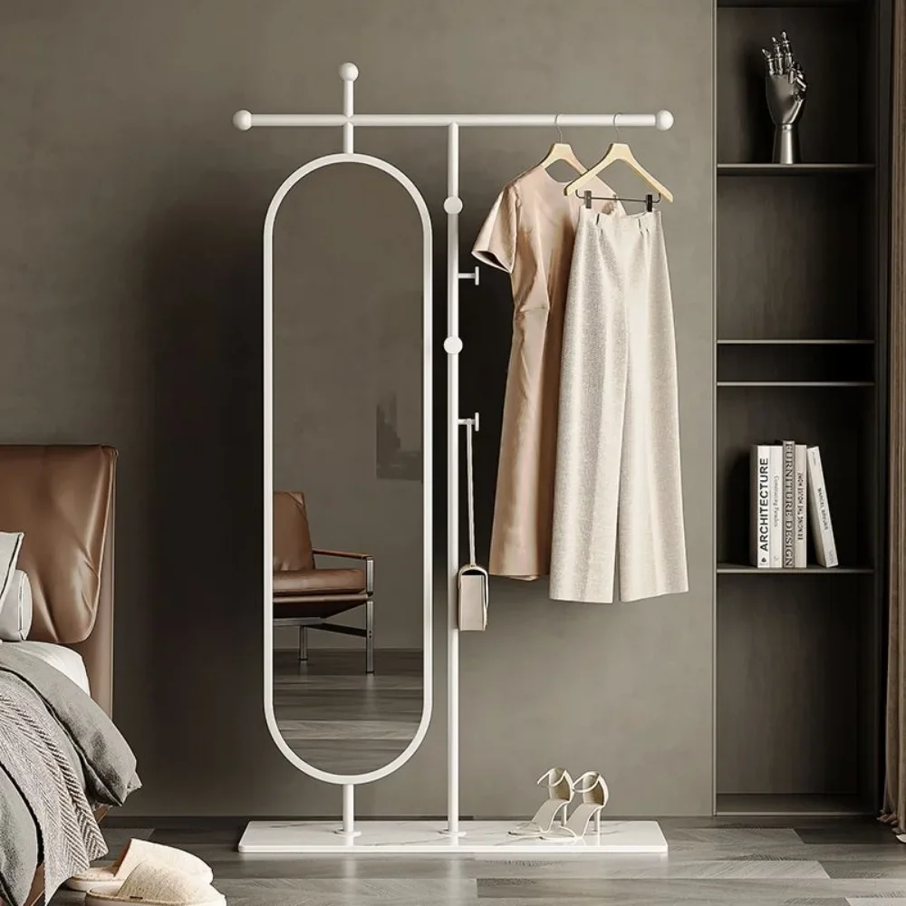 Simple floor-to-ceiling clothes rack bedroom household mirror rotatable full-length mirror luxury online celebrity clothes rack