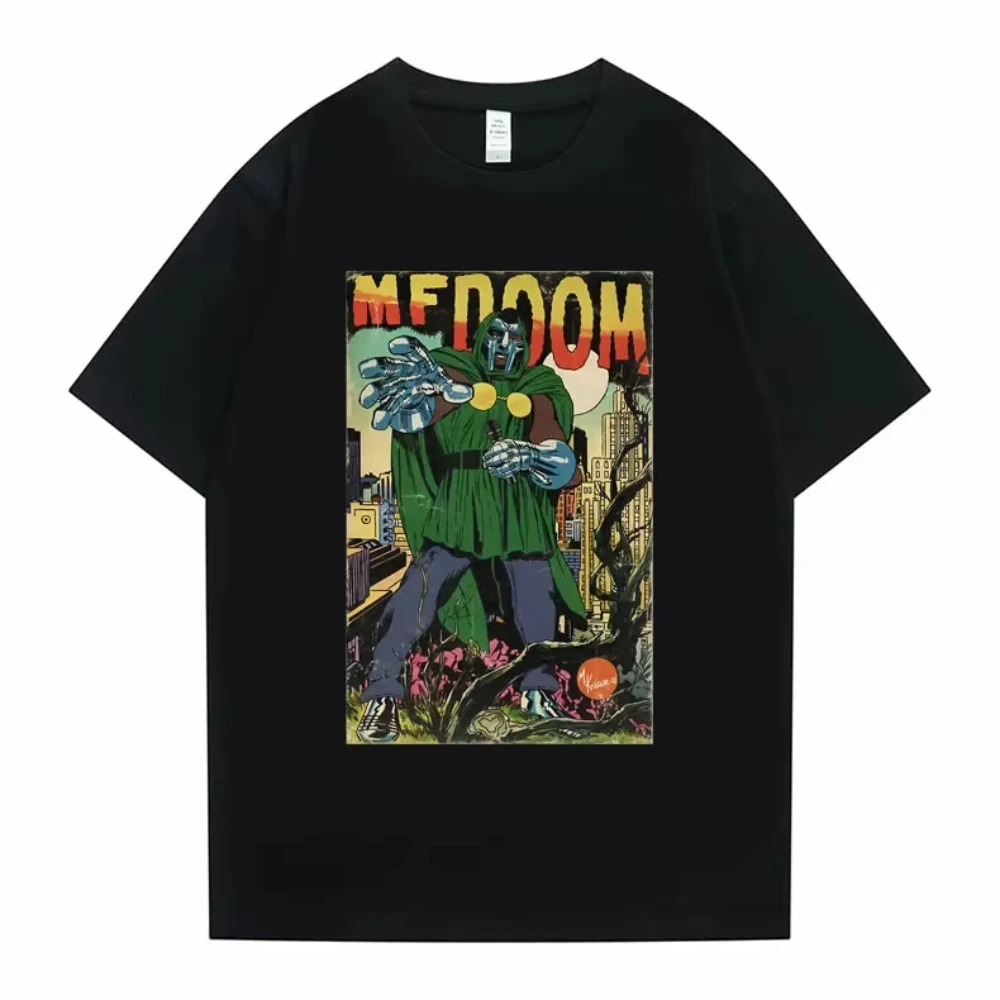 Singer Mf Doom Madlib Madvillain Double Sided Graphic Cotton Tshirt Tops Male Hip Hop T Shirt Men Women Fleece Cotton T-shirts