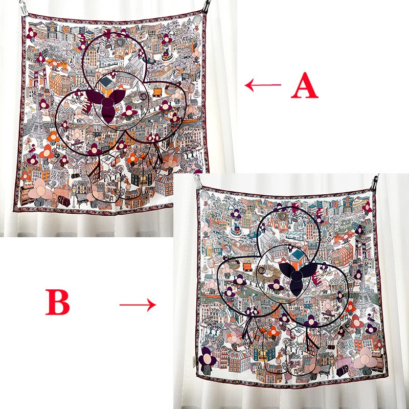 

Шелковый шарф на голову 65 см, роскошные маленькие квадратные банданы, двусторонняя женская одежда, аксессуары для шеи, рождественский подарок для любовника