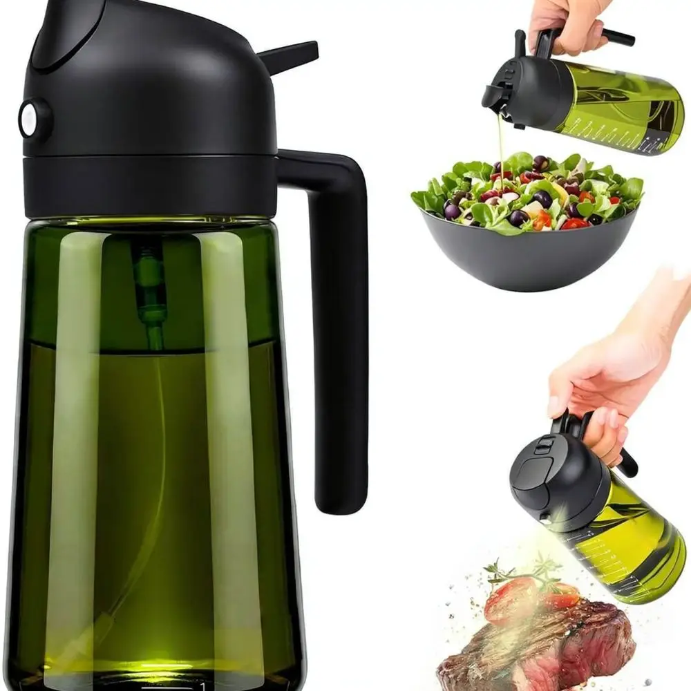 Glass Oil Dispenser 2 In 1 Spray And Pour Bottle For Kitchen Cooking Vinegar Container Cruet Gadget For BBQ Baking Tool