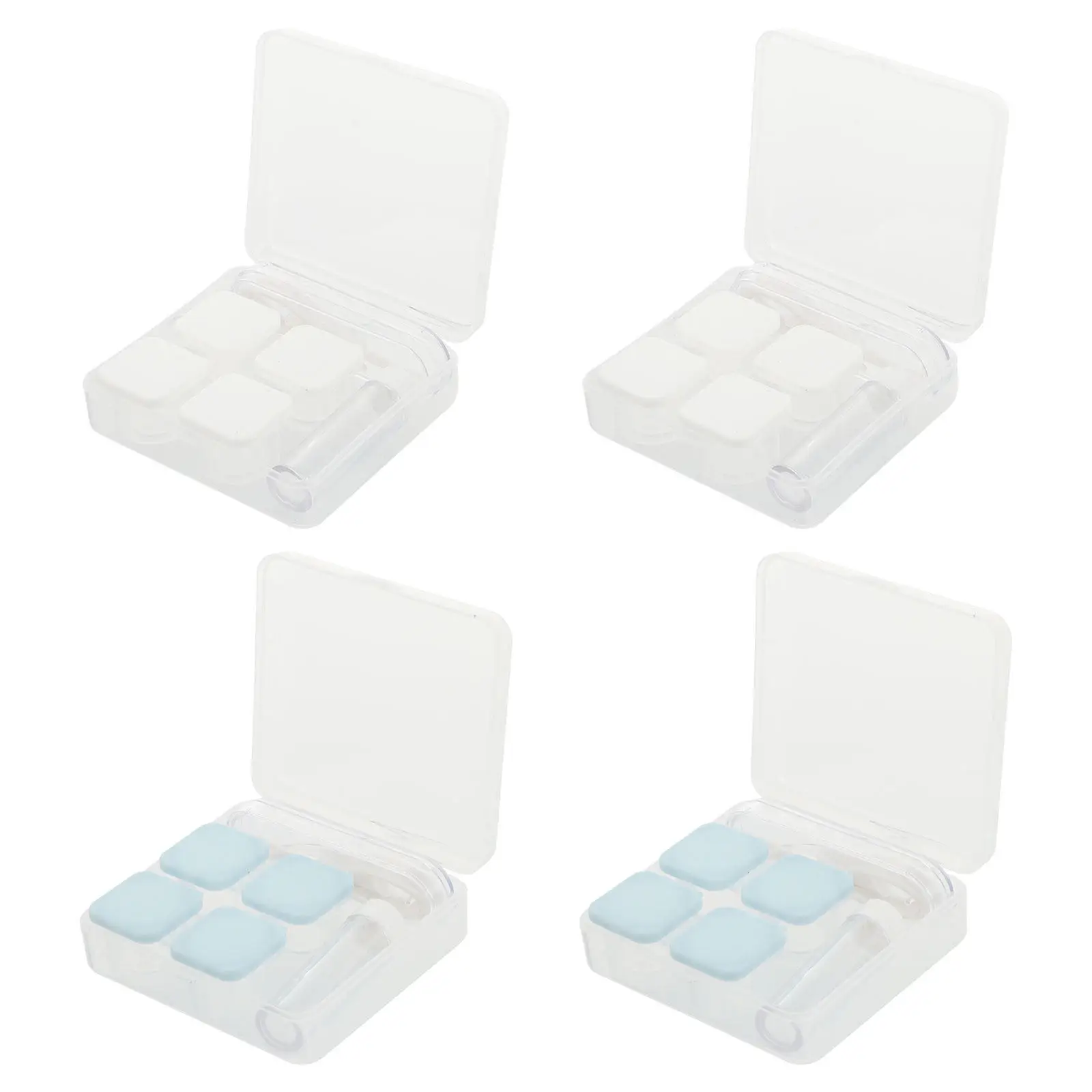 4Pcs Compact Lens Case Portable Travel Contacts Lens Storage Box Safe Hygienic Eye Care Holder for Daily Use and