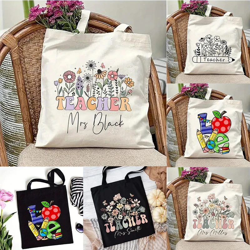 

Сумка для учителя с цветами, большая сумка для учителя, подарок для учителя, холщовая сумка для учителя, сумка для школьного сезона, подарки для учителей