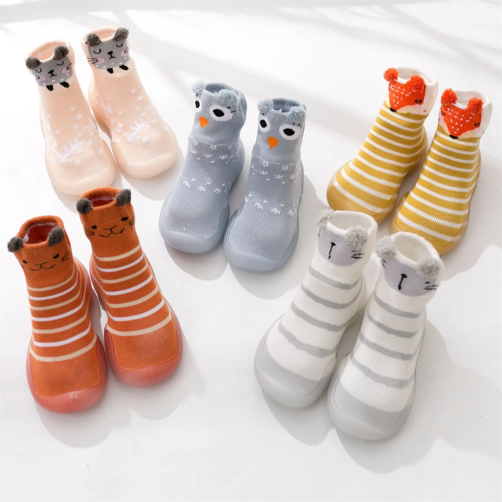 Baby First Shoes Toddler Elastic Cartoon Walkers Animals Non-Slip Infant Baby Shoes School Shoes For Toddler Girls