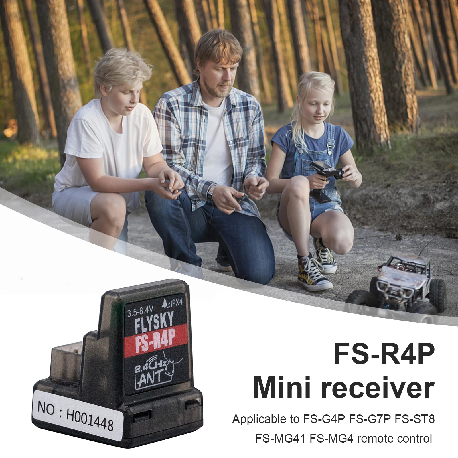 

Wireless RC Car Audio Adapter 2.4G Remote Control Receiver with 4 PWM Channels and Built-In Antenna for Vehicles
