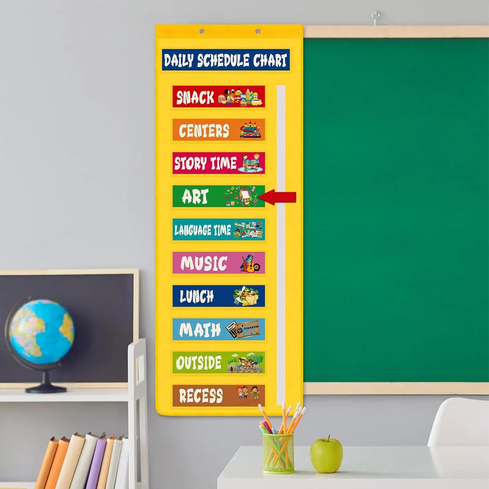 毎日のスケジュールポケットチャート 朝と午後のクラススケジュール 保育園学校教室の装飾 家庭用就学前の装飾