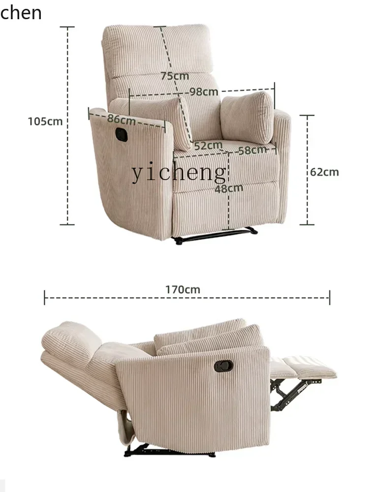 ZMLSofa Single Multifunctional Electric Sofa Rockable Sleeping Backrest Adjustable Chair