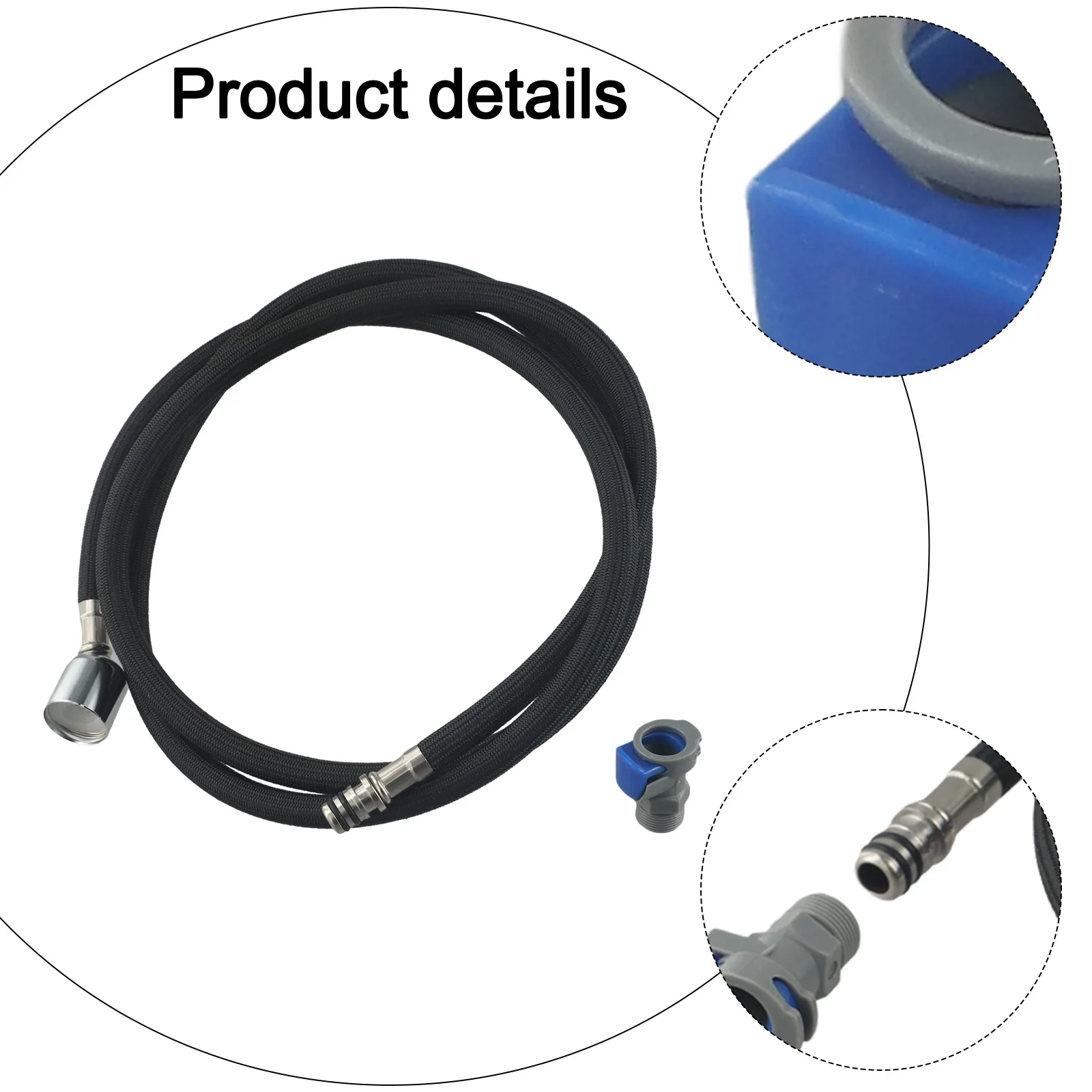 Home Improvement Kitchen Faucet Hose 1.5m Faucet Hose Long And Flexible Metal Heads Easy Installation High Density Nylon