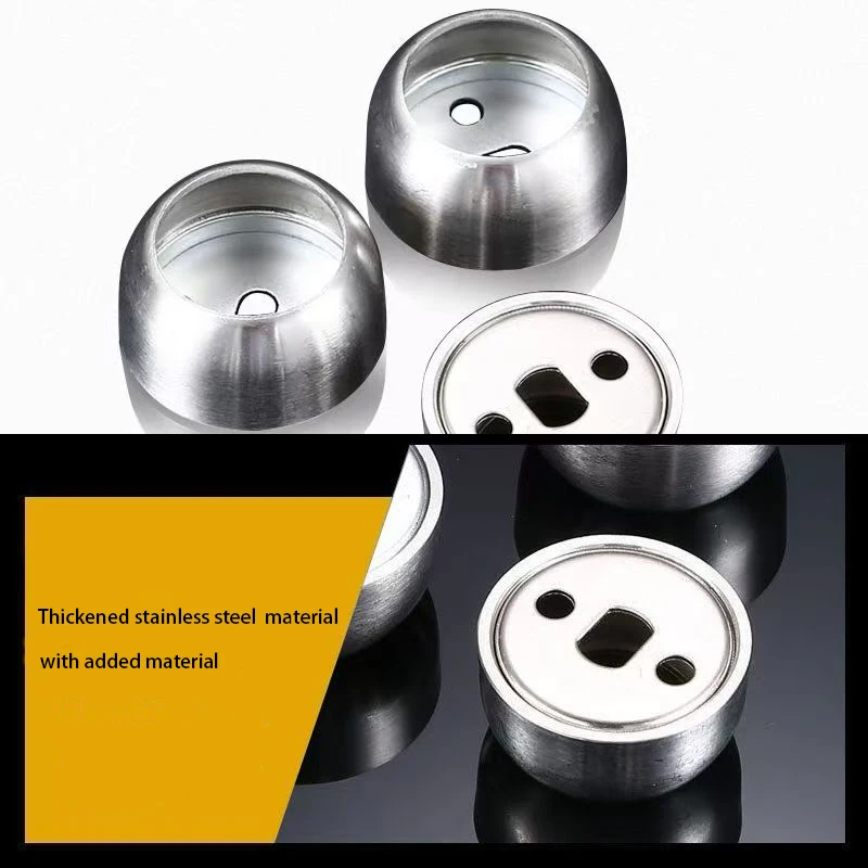 304 Stainless Steel Flange Base, Round Tube Base, Wardrobe Pole Side Installation, Spherical Clothes Drying Flange Base