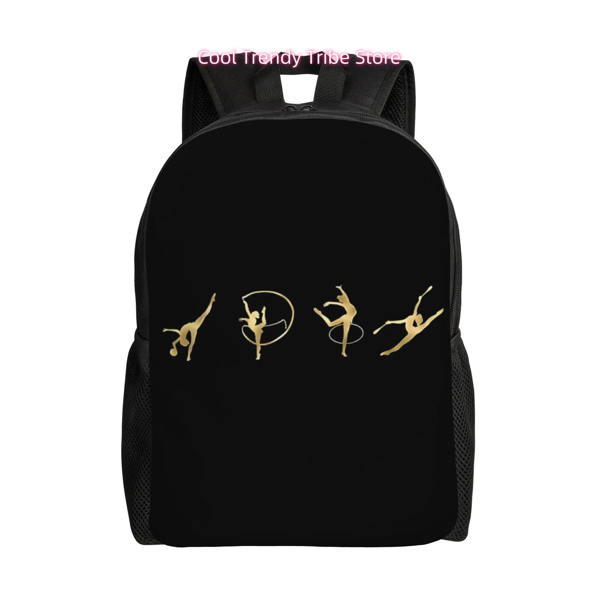 Rhythmic Gymnastics Golden Line Lightweight Casual Backpack with Simple Profile Ideal for Everyday Use in Schools, Offices, or C