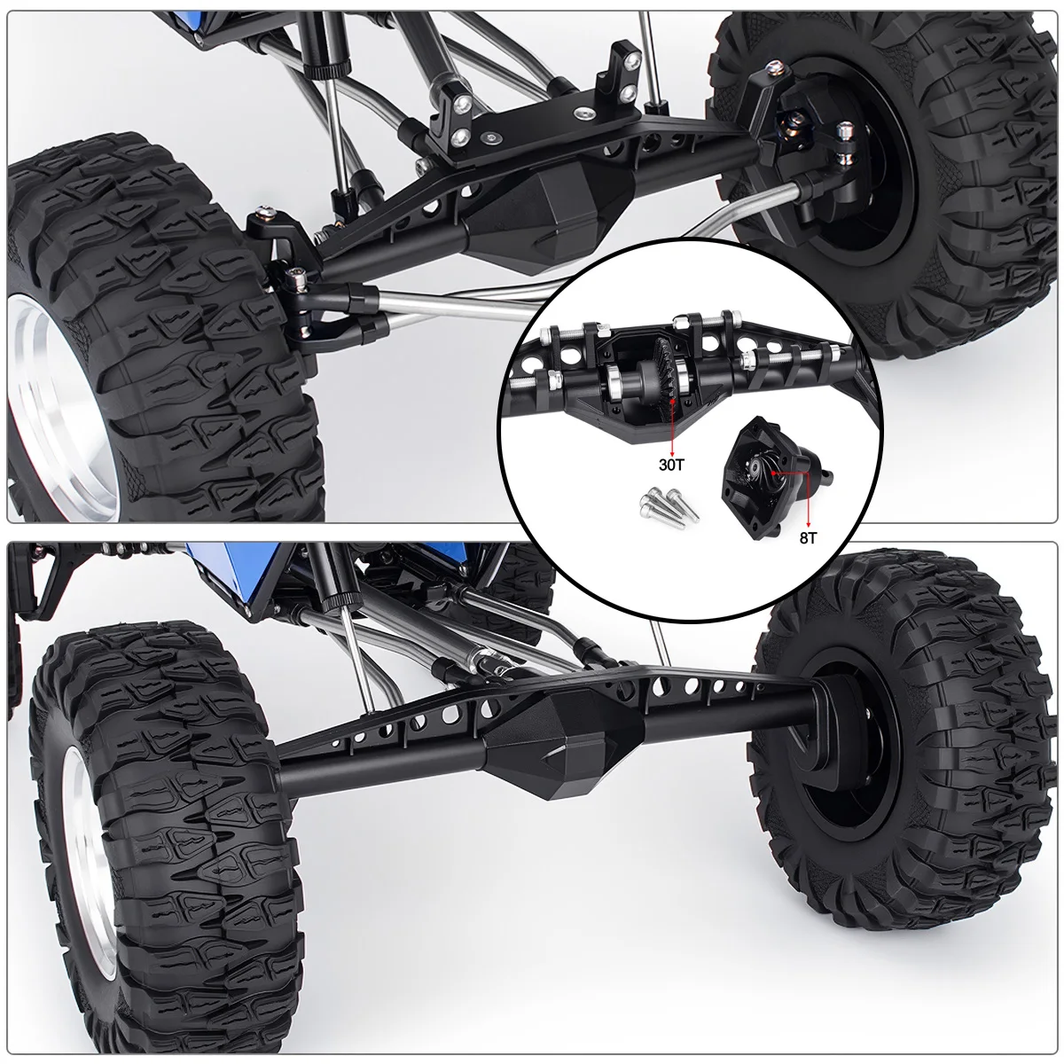Portal Axle Set Front Rear for Axial Capra UTB 1/10 Crawler – Plastic Currie F9 1.9 Trail Buggy Upgrade