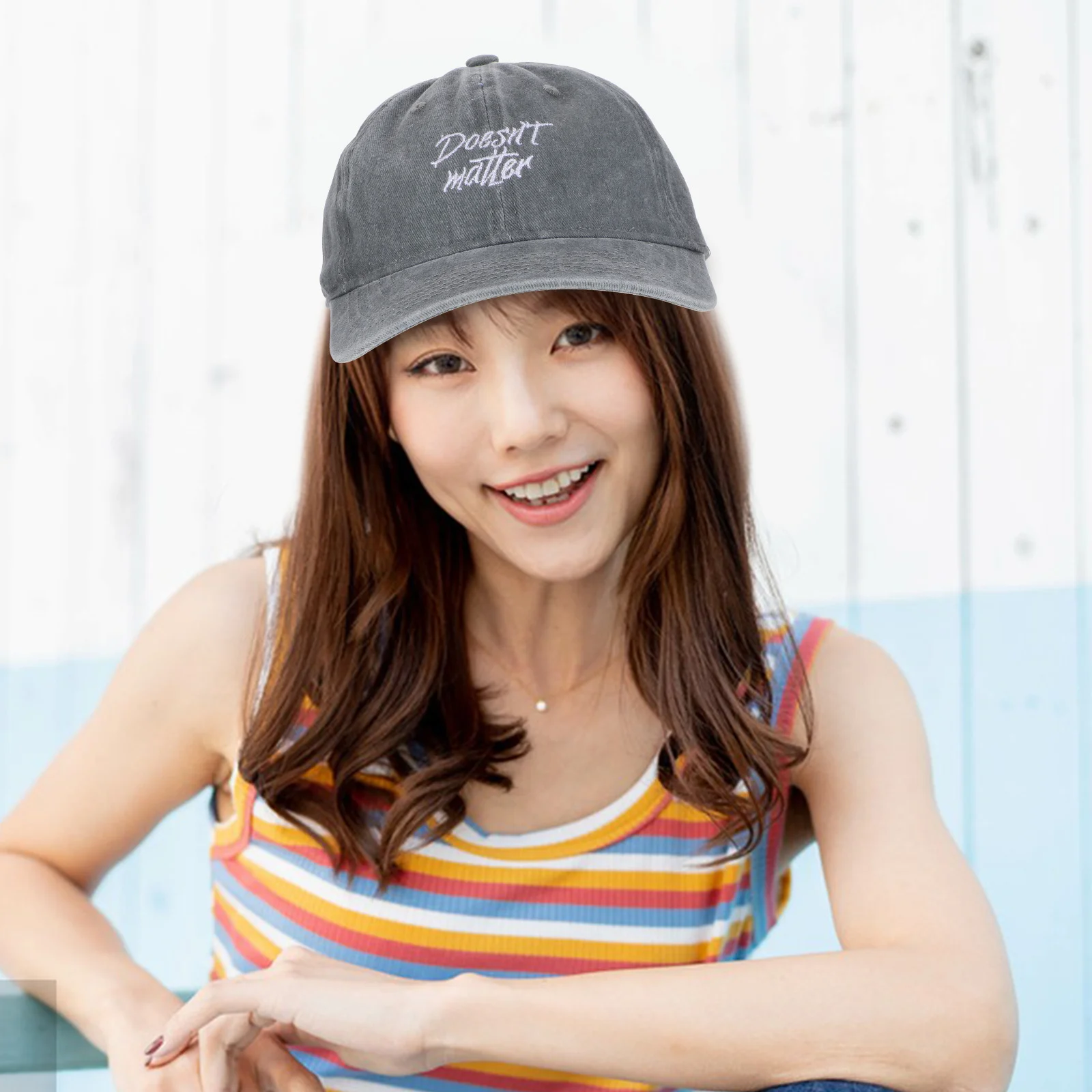 ヴィンテージ風ウォッシュ加工、ダメージ加工、刺繍入りベースボールキャップ、調節可能なスナップバック、カジュアル、アウトドア、日焼け防止、コットン、メンズ用ダッドハット