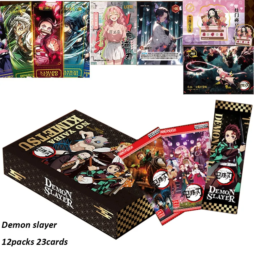 New Show Card Demon Slayer Collection Card Anime Tanjirou Kamado Nezuko Rare Ssk Skp Laser Ticket Stub Grating Metal Cards Toy