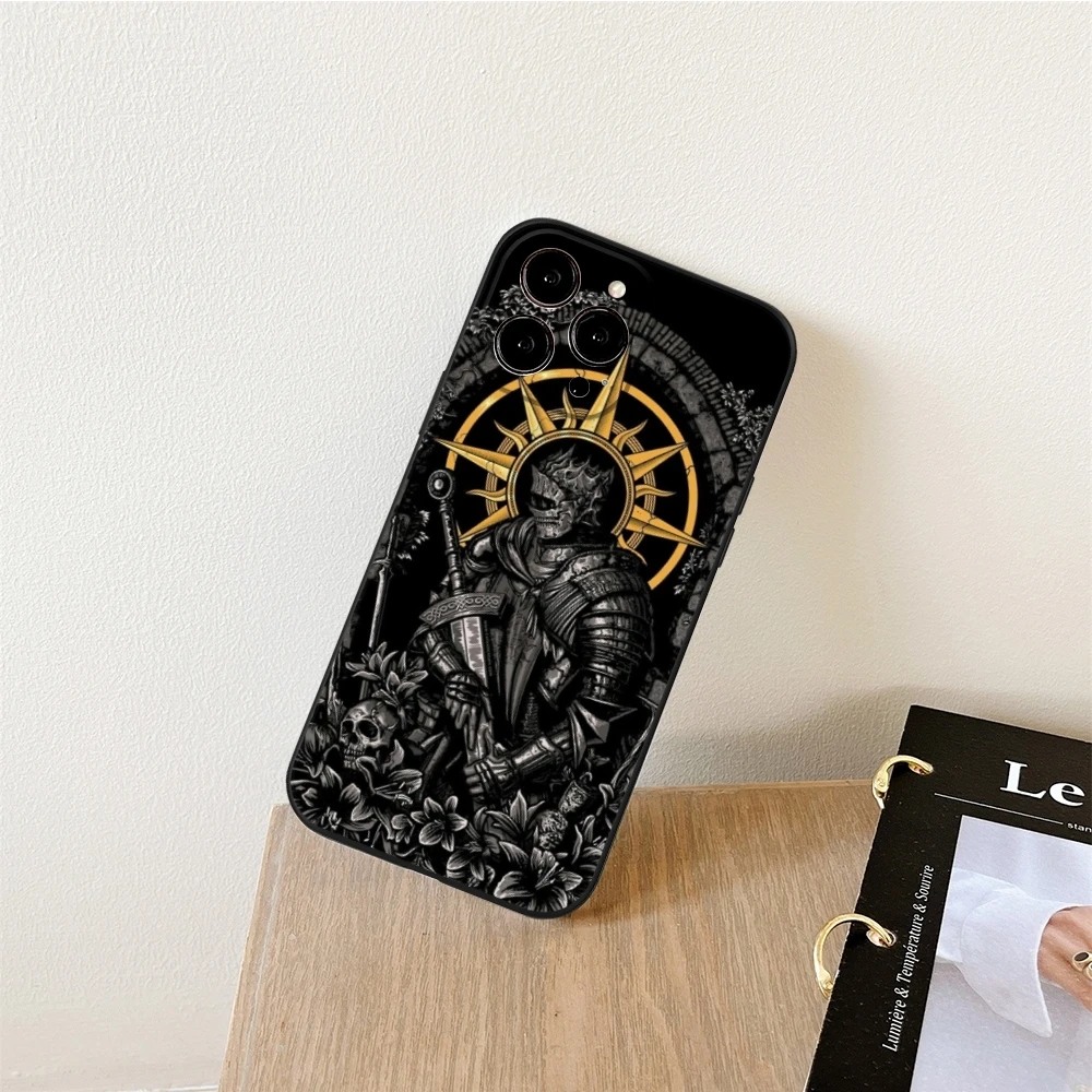 Game D-Dark S-Souls Phone Case for Iphone 15 14 12 11 13 Pro Max Mini X XR XS 7 8 Max SE 2020 Soft Dark Skeleton Phone Covers