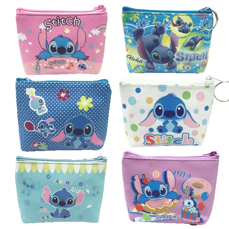 Disney Anime Stitch Coin Purse Cartoon Kawaii Stitch Wallet Coin Bag Children Portable Storage Bags Small Stationery Bag Gifts