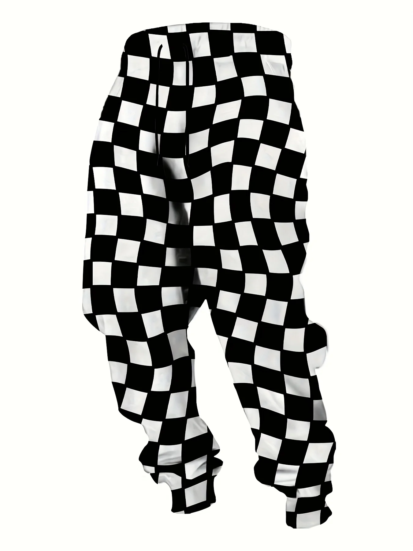 2025 Checkered Pattern Pants Street Pants Men's Side Pockets Elastic Drawstring Sweatpants Joggers Pants for Men Casual Trousers